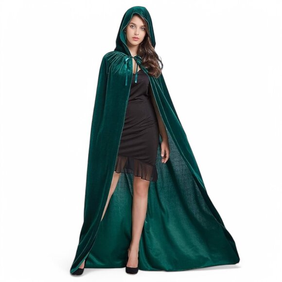 Dark Green Velvet Cloak With Hood, Taylor Swift Willow Eras Tour / Renaissance C - Picture 1 of 9